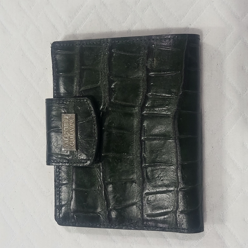 Valentino Garavani Dark Green Croc-Embossed Wallet